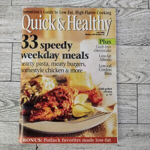 Quick & Healthy 33 Speedy Weekday Meals Cookbook booklet 1996 October VERY GOOD